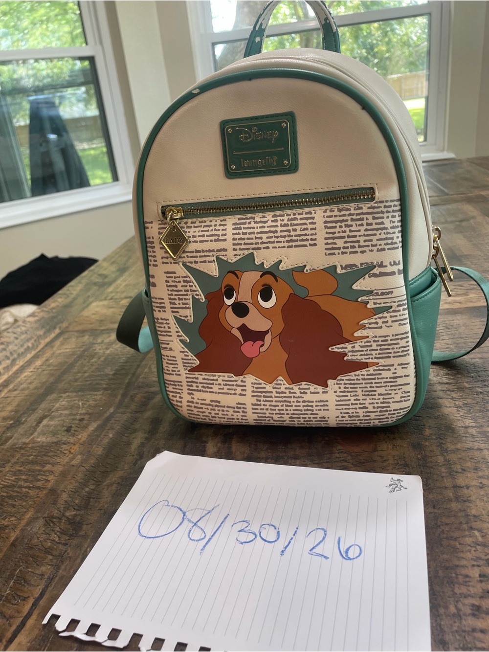 Loungefly Lady and the Tramp Mini Backpack – Cream & Teal Accents